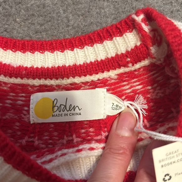 Boden Eleanor Fair Isle Sweater Size 7/8 NWT - Picture 3 of 5